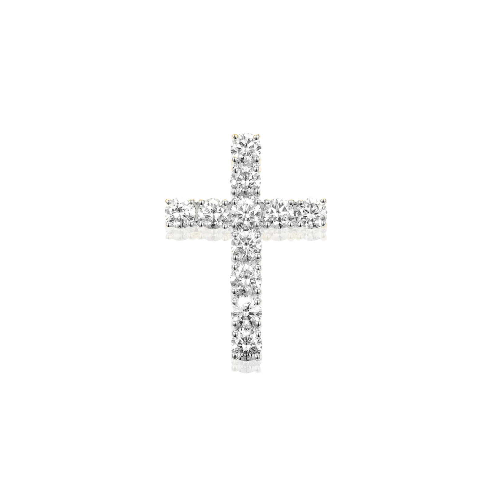 Ethereal Diamond Cross Pendant in White Gold