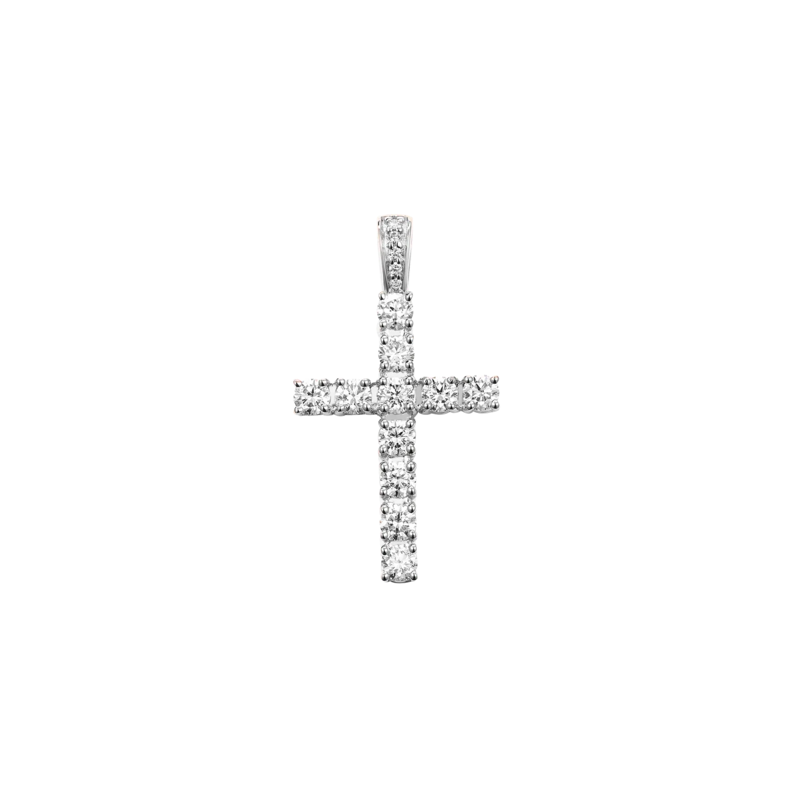 Divine Radiance Cross Diamond Pendant in White Gold