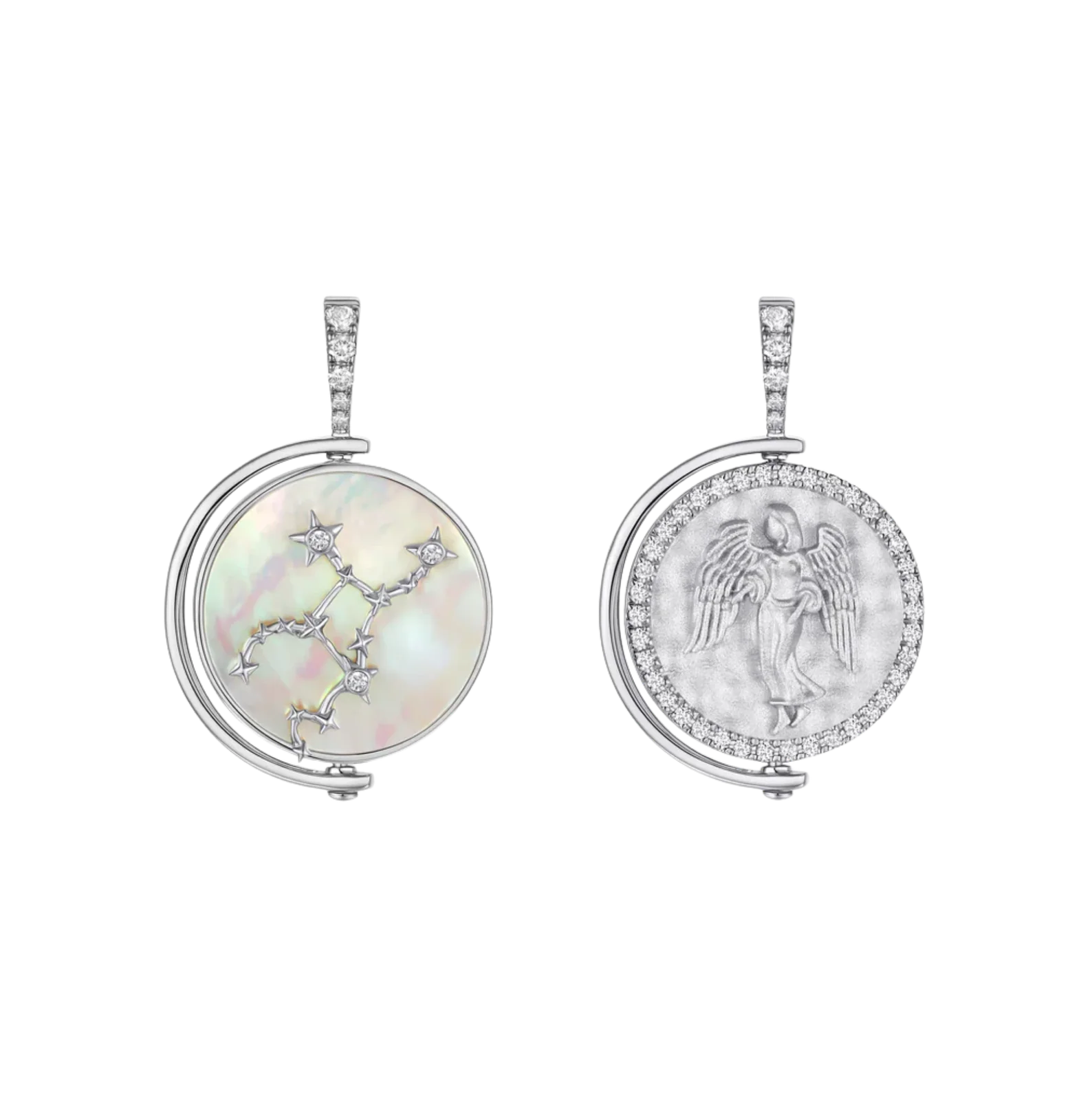 Virgo Diamond Constellation Pendant in White Gold