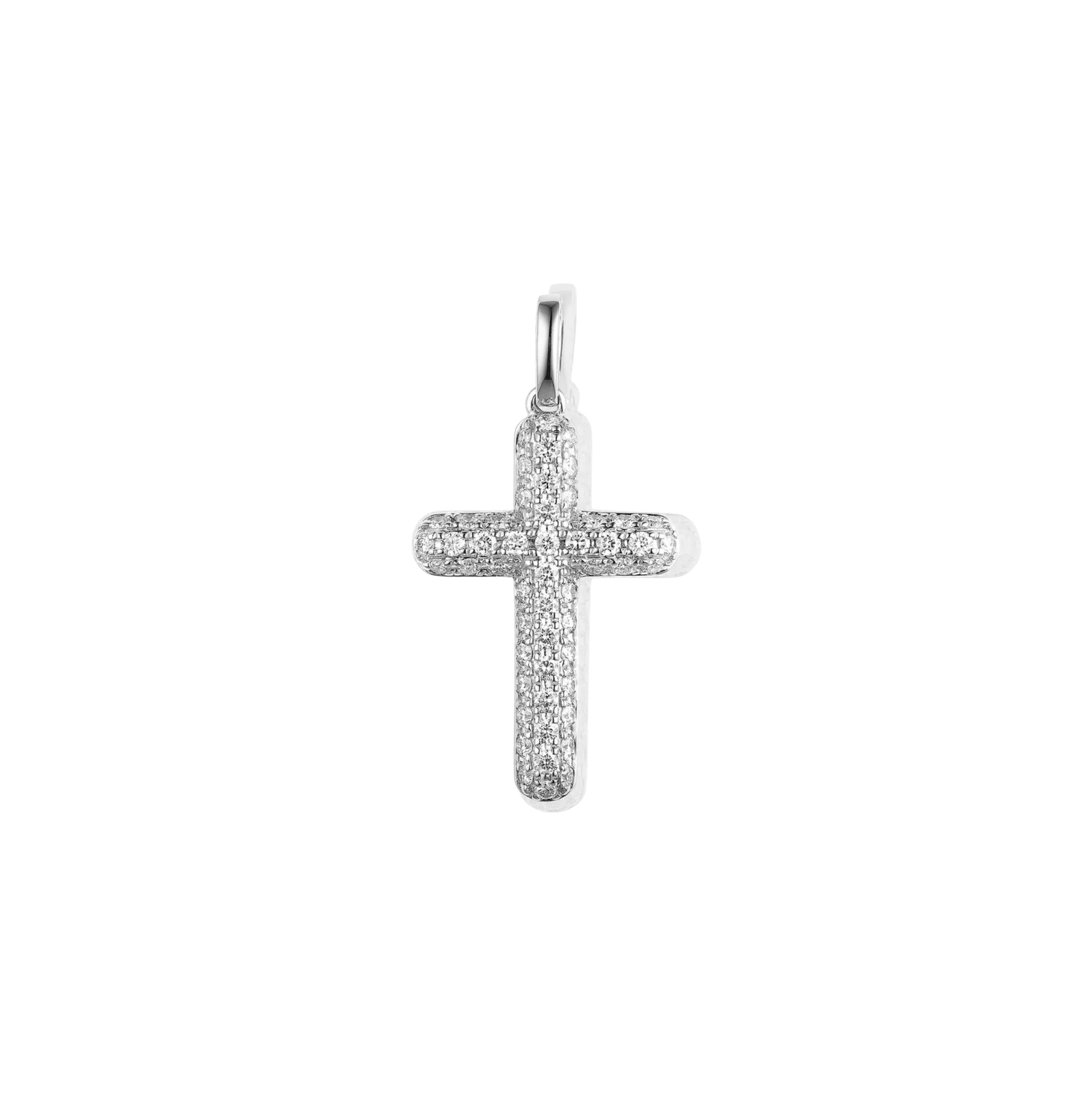 Diamond Cross Pendant in White Gold