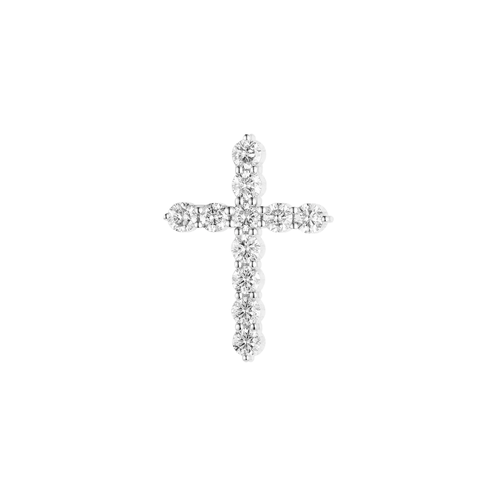 Divine Brilliance Diamond Cross Pendant in White Gold
