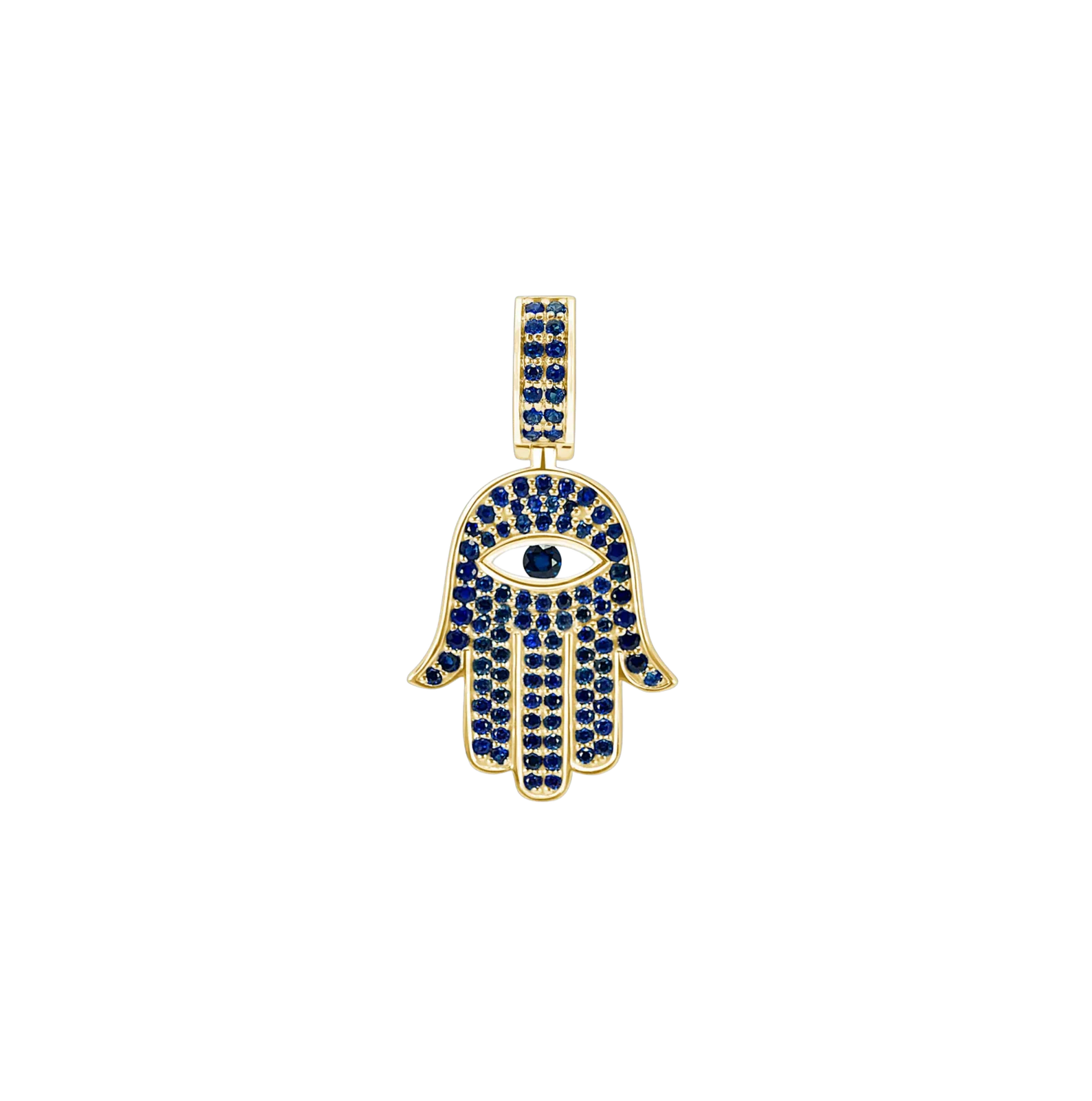 Pave Sapphire Hamsa Pendant