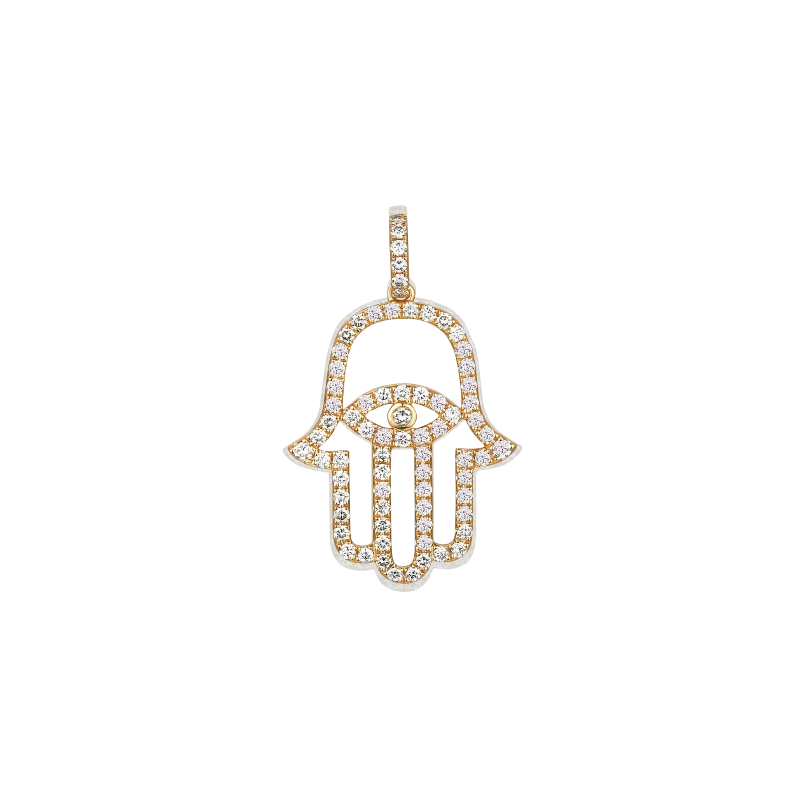 Halo Hamsa Diamond Pendant